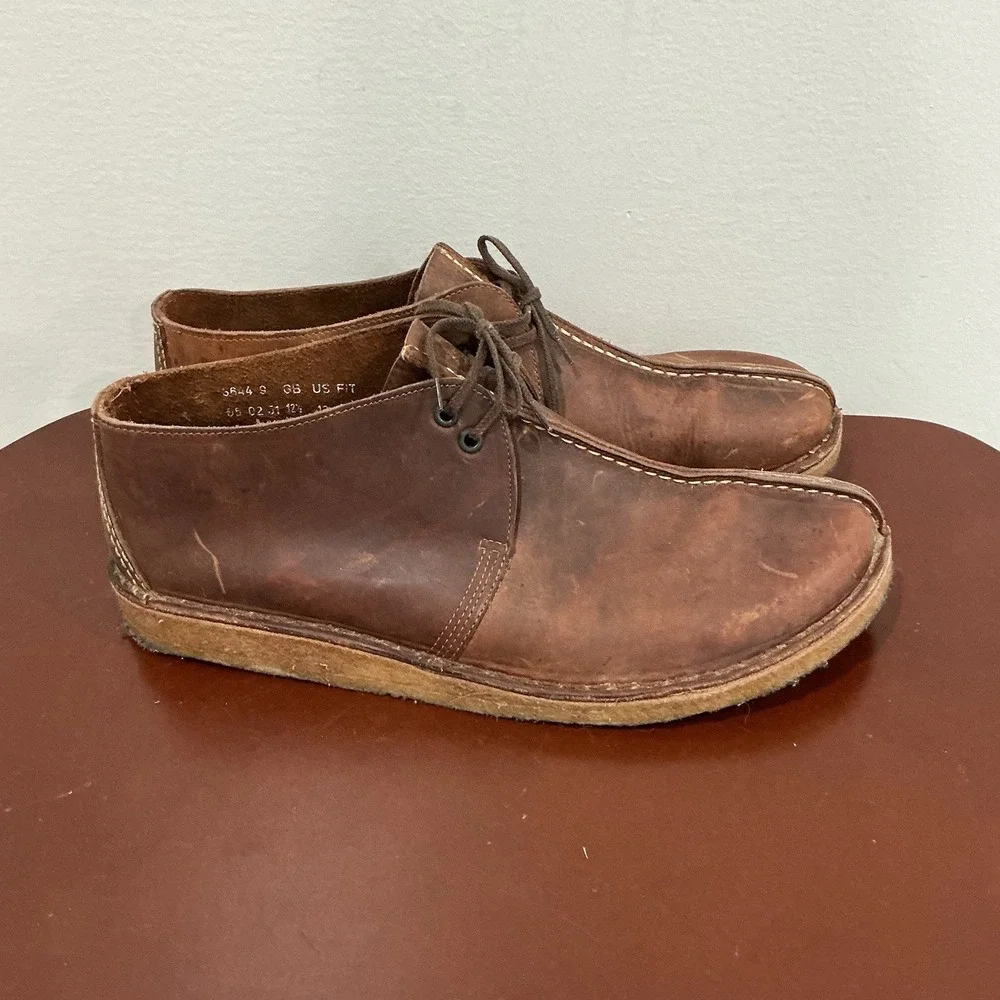 Clark's Originals Desert Trek Shoes Men's 13 Brown Beeswax Leather Gum Soles